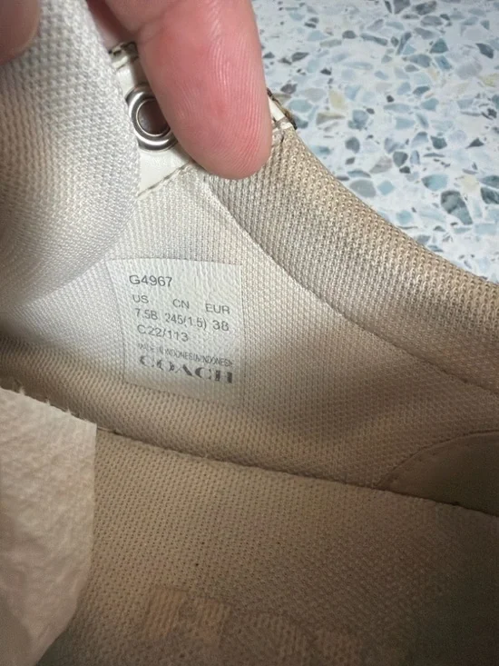 Coach Monogram Low-Top Sneakers in Brown and Cream - Picture 4 of 5